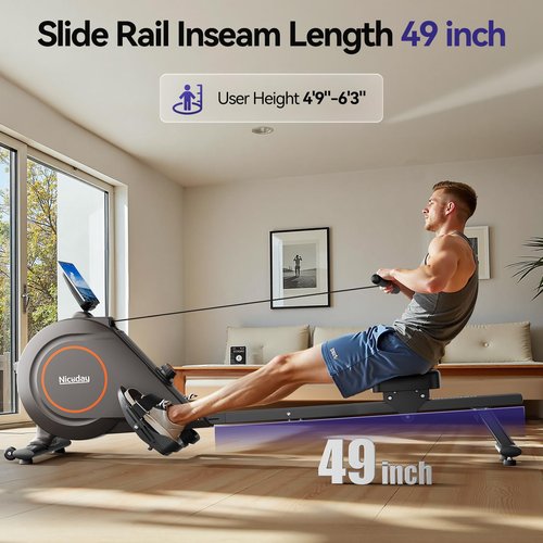 Niceday Rowing Machine, Magnetic Rower for Home Use, Smart Rowing Machine Bluetooth Compatible with Kinomap APP, Rower Machine with 16 Resistance Levels & 350 LBS Weight Capacity