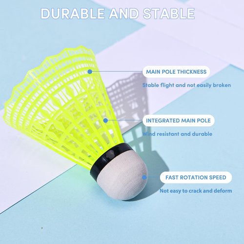 ZIYIZE 12 Pack Nylon Badminton Shuttlecocks Badminton Birdie Balls with Great Stability and Durability,Shuttlecock Indoor Outdoor Sports Hight Speed Training