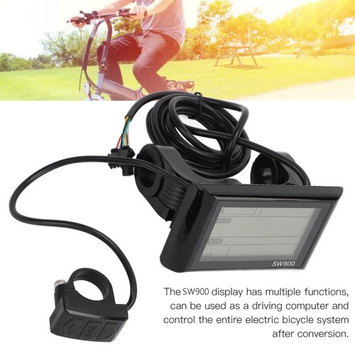 RiToEasysports Electric LCD Display, Electric Display Meter Control Panel Colourful Multifunctional SW900 with 5 Pin Socket Compatible with 36V and 48V