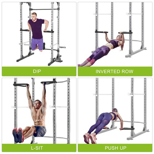 SELEWARE Solid Dip Bar Attachment for 2" x 2" with 1/2" Hole Power Cage Squat Rack, Set of 2 Dip Bar Multi-Grip Handles for Strength Training