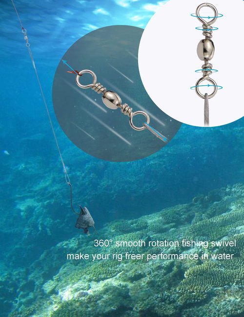 Beoccudo Circle Hooks Rigs Saltwater Steel Leader Wire, 25pcs Heavy Duty Circle Hook with Leader Wire Bass Catfish Fishing Lure Rig