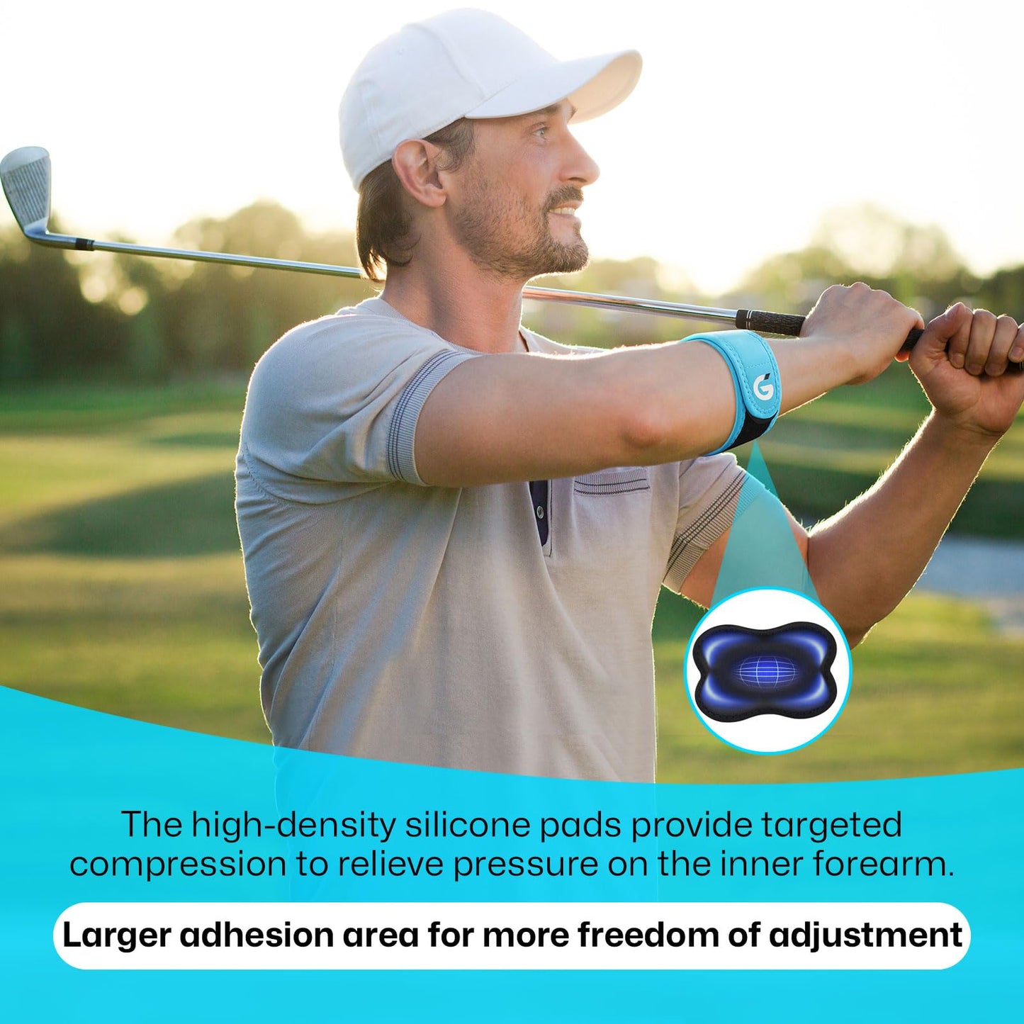 Gviipk 2026 Elbow Brace for Tendonitis and Tennis Elbow for Women Men, Breathable Tennis Elbow Strap with Compression Pad for Pain Relief, Adjustable Forearm Brace with Pressure Warning Design - 1Pack