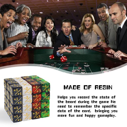 48 Pieces MTG Counters Token Dice, Magic The Gathering Glitter Sparkle Loyalty Cube, Starry Marble D6 Compatible With MTG, CCG, Card Gaming Accessory - 4 Colors