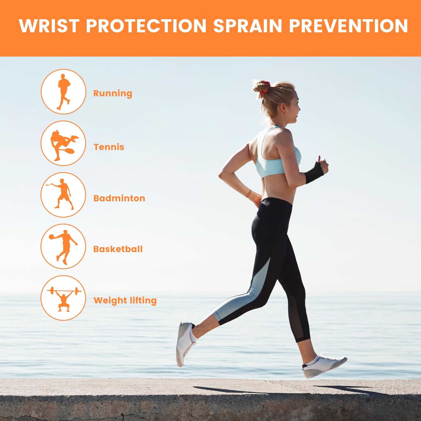 cobee 2 Pcs Wrist Brace Strap, Wrist Brace for Carpal Tunnel Night Support, Ultra-Thin Elastic Compression Wrist Wraps for Left Right Hand Fitness Sports Tennis