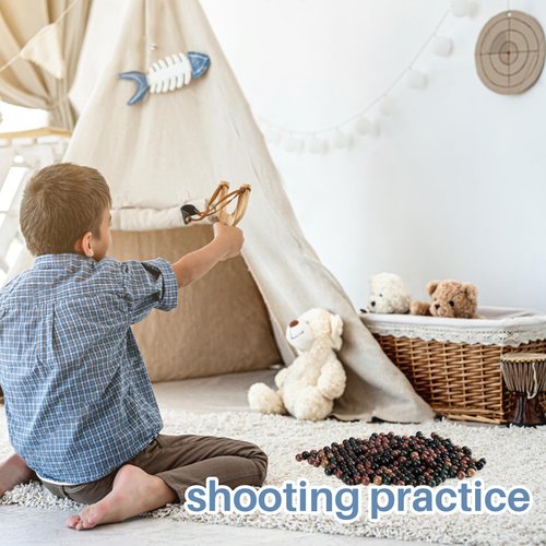 14.4OZ Slingshot Ammo - Sukh Sling Shot Ammo Balls Biodegradable Professional Slingshot Ammo Balls for Shooting and Hunting Target Practice, Black, Dark Red, Yellow, Green