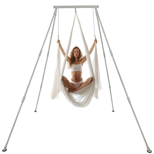 HECASA 8.1 FT Height Aerial Yoga Stand Frame Yoga Rig Sling Inversion Equipment for Indoor and Outdoor Use 550lbs Weight Capacity
