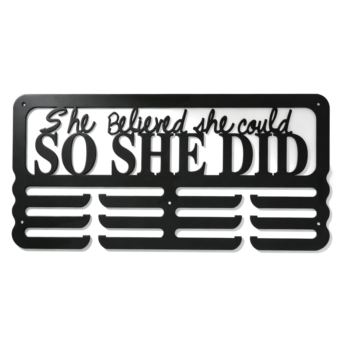 Medal Holder Display Hanger, Aluminum Medal Display Holder Holds Up to 60 Medals, Wall Mounted Medal Organizer for Sports Award Plaques, Ribbons and Race Bibs(01)