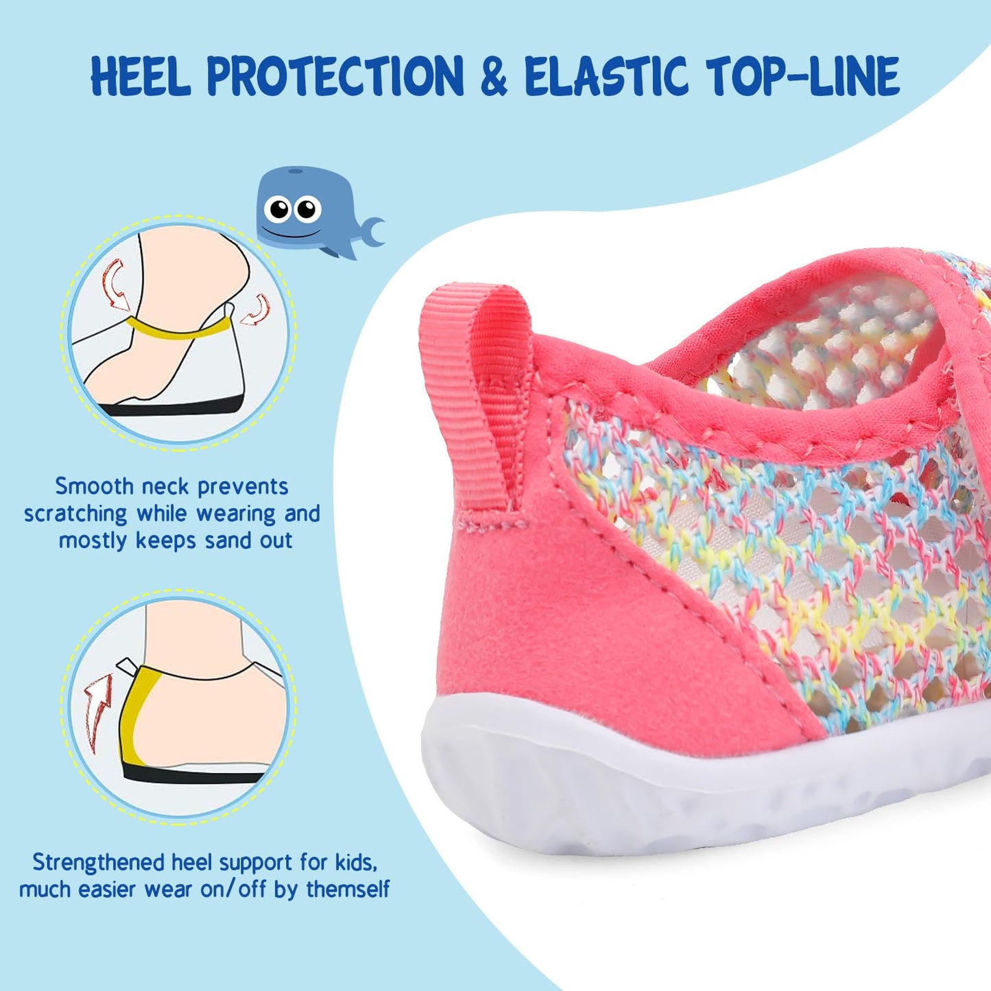 LeIsfIt Boys Girls Water Shoes Kids Aqua Socks Toddler Quick-Dry Swimming Shoes Non-Slip Summer Shoe for Beach Pool Surf, Colorful, 8 Toddler