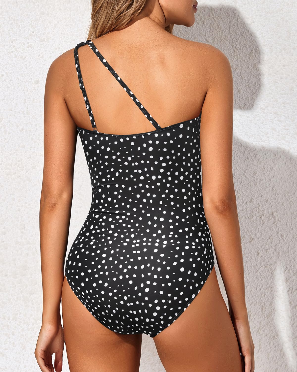 Women's One Shoulder One Piece Tummy Control Swimsuit Full Coverage