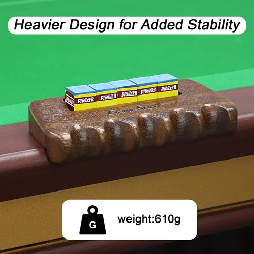 GAMESUN Weighted wooden 5-Cue pool cue stick holder, billiard cue stick holder, chalk holde