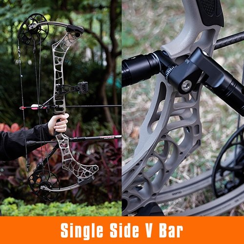 LWANO Single Side Adjustable V-Bar Mount Quick Disconnect Bow Rod Stabilizer, Archery Compound Recurve Bow Stabilizer Single Sidebar Back bar stabilizer Mount