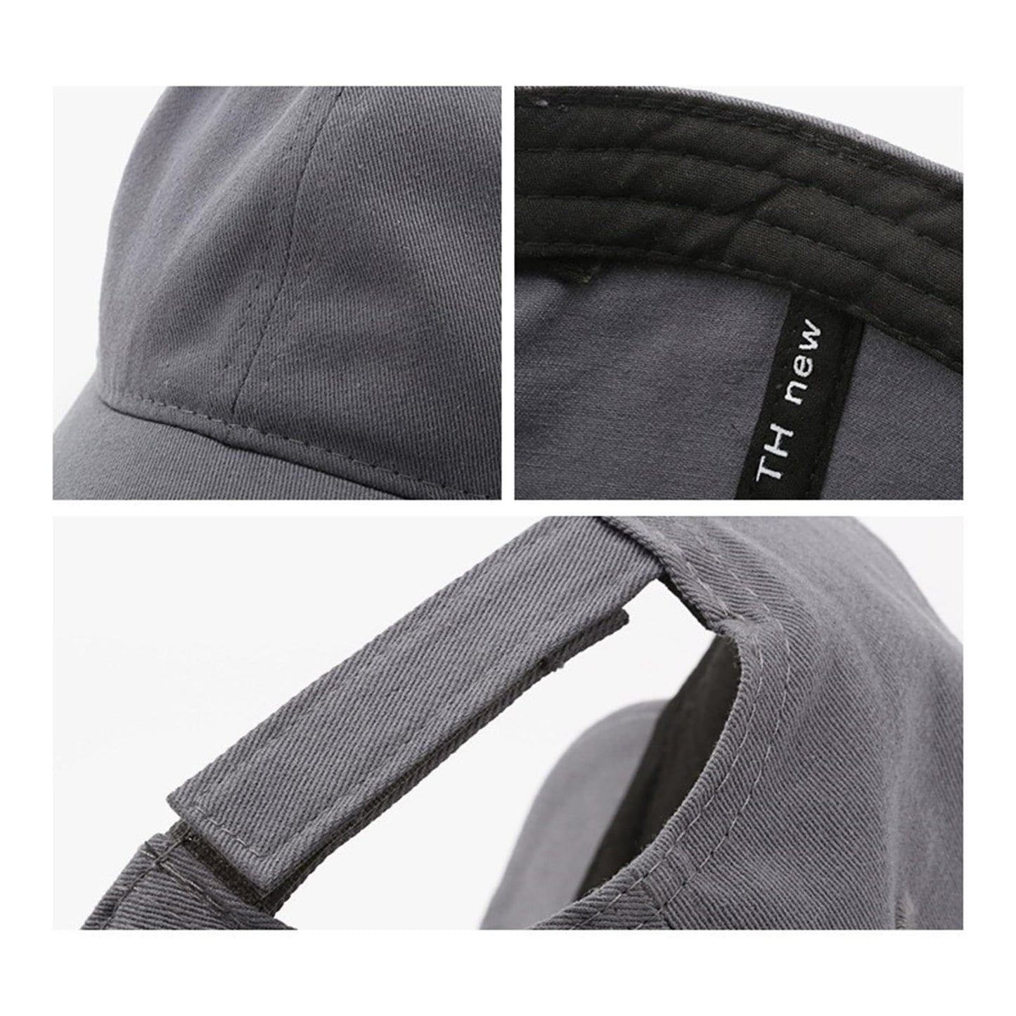 talajee Short Brim Unconstructed Soft Cotton Plain Baseball Cap Adjustable Washed Low Profile Dad Hat for Men Women (US, Alpha, One Size, Black)