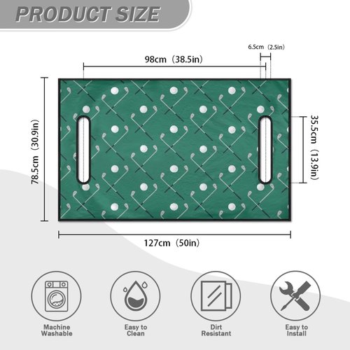 Suobstales Green Golf Pattern Golf Cart Seat Covers, Golf Cart Seat Towel/Blanket, Easy Install and Clean, Protect Your Golf Car Seat and Suitable for All Seasons