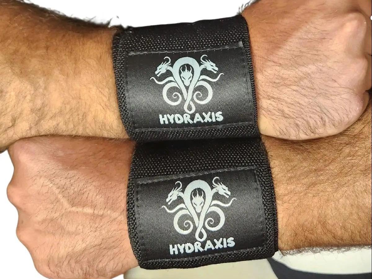 Hydraxis Weightlifting Wrist Wraps 18" Professional Quality Wrist Support with Heavy Duty Thumb Loop - Best Wrap for Powerlifting Competition, Strength Training, Bodybuilding