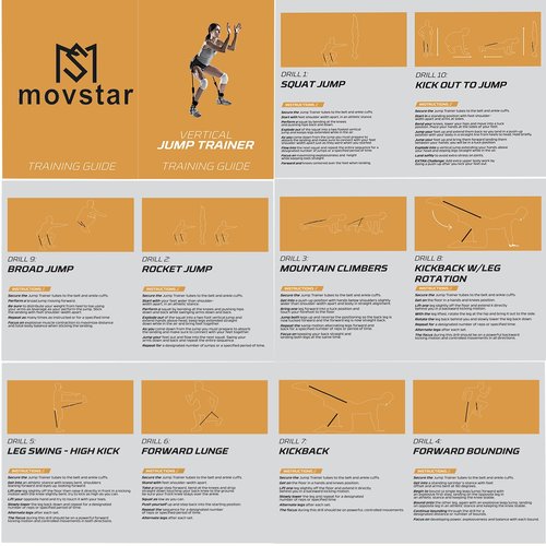 MOVSTAR Vertical Jump Trainer Leg Strength Basketball Volleyball Football Tennis Leg Agility Training