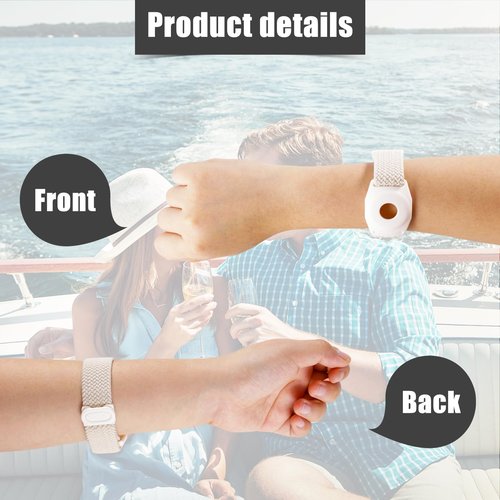 PEUTIER 2pcs Holder for Princess Cruise Medallion, Adjustable Braided Bracelet Comfortable Wristband Men Women Compatible with Princess Medallion Holder Accessories (White, Black)