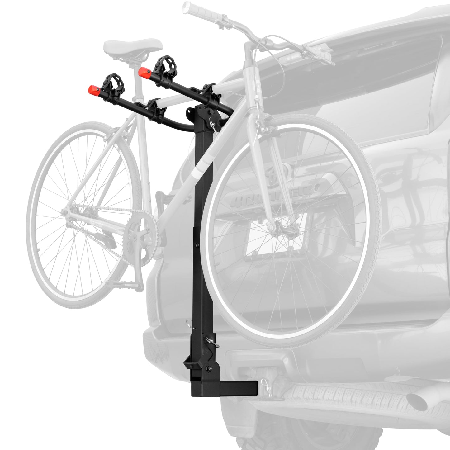 Retrospec Lenox 2-5 - Bike Hitch Rack for Cars, Trucks, SUVs with 2” Hitch | Foldable Steel Frame with Anti-Rattle Adapter, Tie Down Cradles and Straps - Fits Most Frames,Black