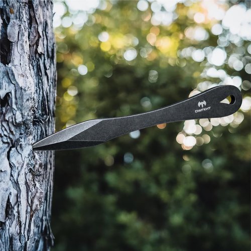 DWFKHT 3 Pack 9.3" Throwing Spikes, Thickness Up To 0.276" Full-Tang Throwing Set, Well Balanced, No Spin Complete with Nylon Sheath for Competition and Recreation
