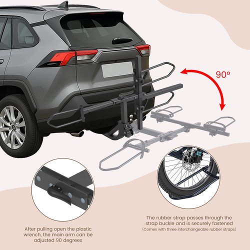 LILYPELLE Hitch-Mount Trike Rack for Ebike Heavy-Duty, 5" Fat Tire Trike Bike Rack for Tow Hitch 170 lbs Capacity, Folding Tricycle Carrier, 2 inch Receiver Mount for Cars, SUVs, Vans, RVs