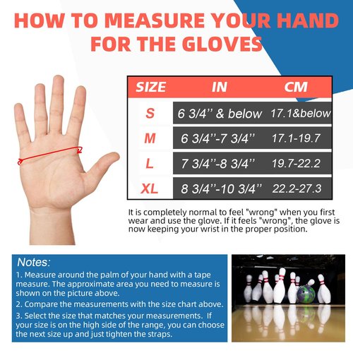 FURBBION Bowling Gloves - Wrist Support & Positioner - Right Hand L