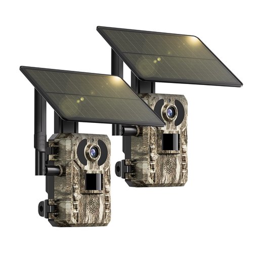 SEHMUA Cellular Trail Cameras with Live Streaming, Built-in 4G LTE SIM Card, Phone Access, Solar Powered Game/Deer Camera, Motion Activated, 0.2s Trigger Time, Low Light Night Vision, IP66 Waterproof