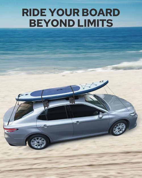 Benlari Universal Car Soft Roof Rack Pads, Roof Pads for Kayak Surfboard SUP Paddle Board Snowboard Canoe Include 2 Heavy Duty Tie Down Straps, 2 Tie Down Rope, 2 Quick Loop Strap and Storage Bag