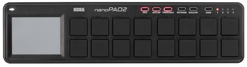Korg nanoPAD2 Slim-Line USB MIDI Pads (Black) — 16 Velocity-Sensitive Pads