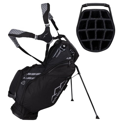 Sun Mountain 2025 4.5LS 14-Way VLO Bag - Prime Organization with Our 14 Way Golf Stand Bag - Lightweight Golf Club Bag with Full-Length Pockets and Adjustable Straps for Enhanced Carrying Ease - Black