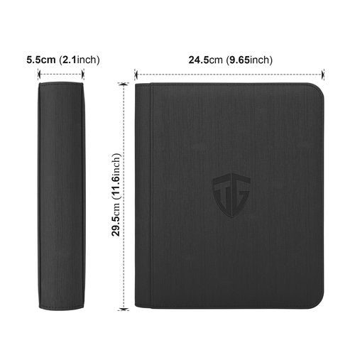 TCGUARD Toploader Binder,Holds 112 Toploaders, 4 Pocket Top Loader Binders for 3" x 4" Rigid Card Holders for Trading Cards or Sports Cards Binders (Black)