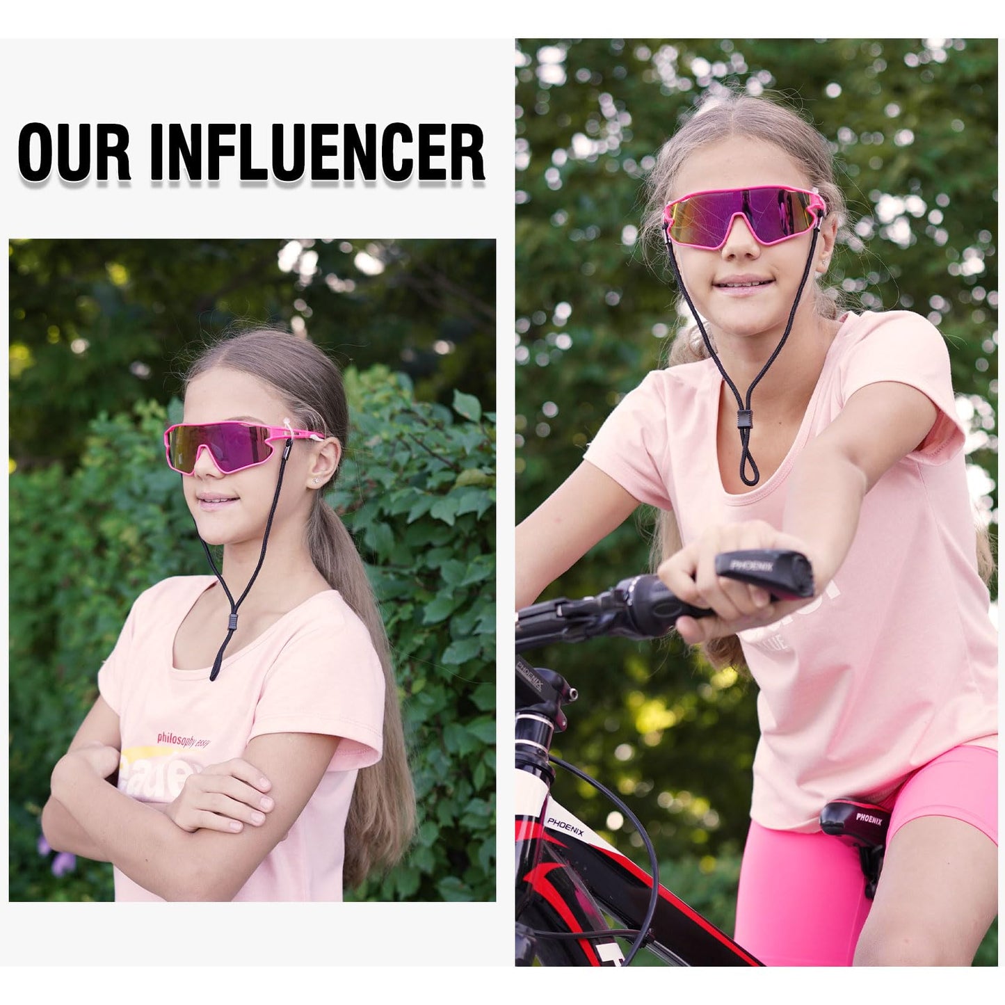DUCO Kids Youth Baseball Sunglasses for Boys Girls Age 8-16 Polarized UV400 Protection Sports Cycling Glasses DK268