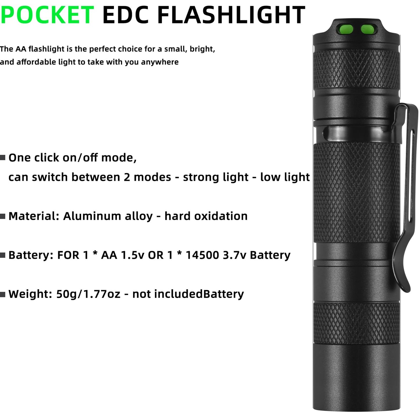 ACTIVEFIRE Mini AA Pen Portable LED Light, Super Bright, Waterproof Keychain Torch, Clip-on Light, Powered by AA or 14500 Batteries