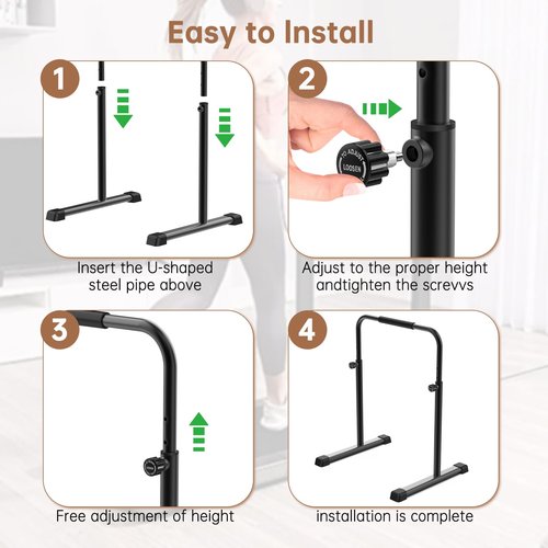 Adjustable Walking Pad Handle only, 19.7 inch Wide, 37.4 inch Max Height, Black