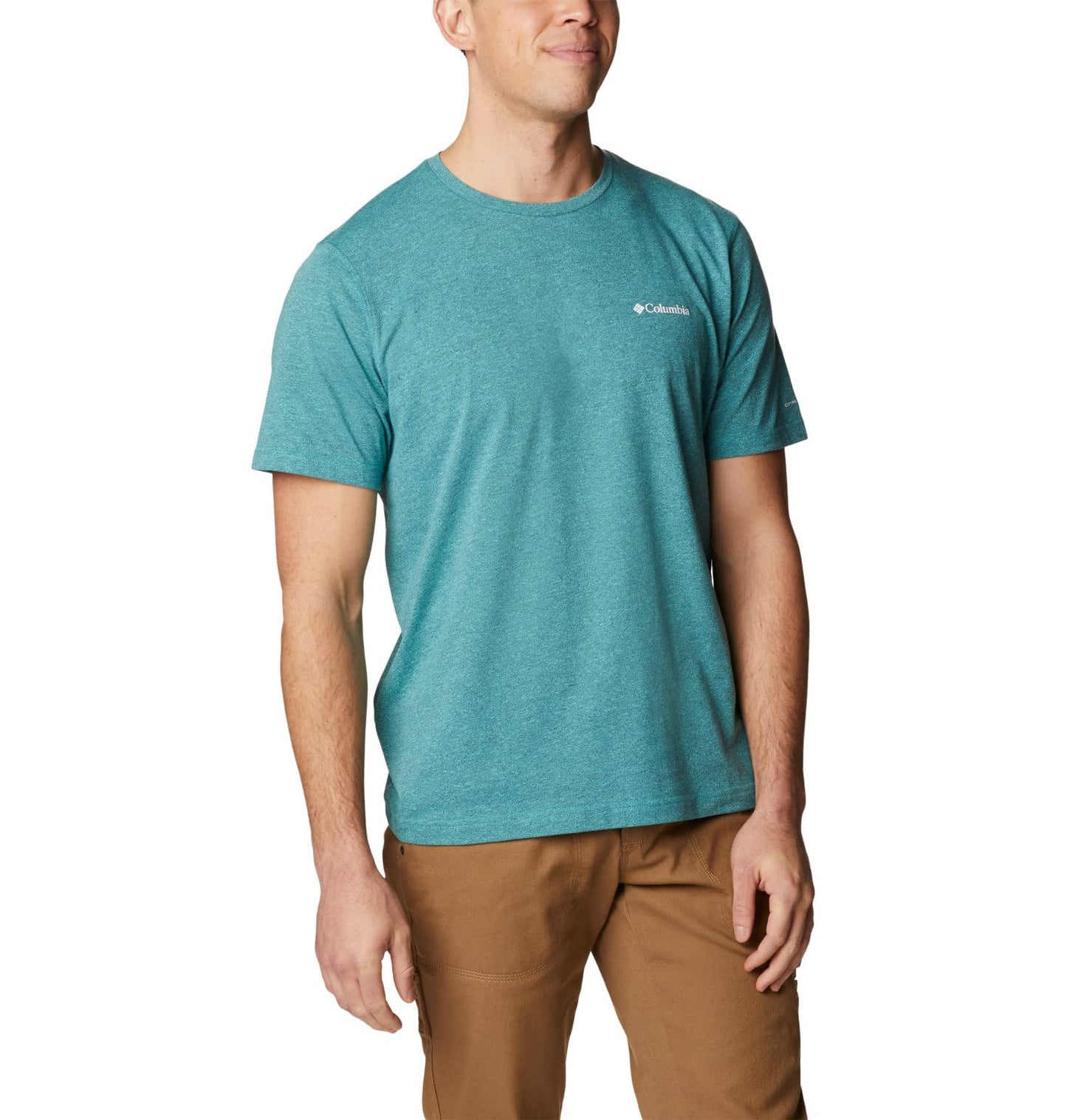 Columbia Men's Thistletown Hills Short Sleeve, Electric Turquoise/Collegiate Navy, X-Small