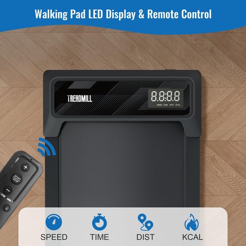 SEVOBAL Under Desk Walking Pad, Treadmill with Handles, Quiet Adjustable Portable Speed Jogging Smart Mat Work, Walking Pad Treadmill Compact & Portable with Remote Control, for Home Office, Dark Blue