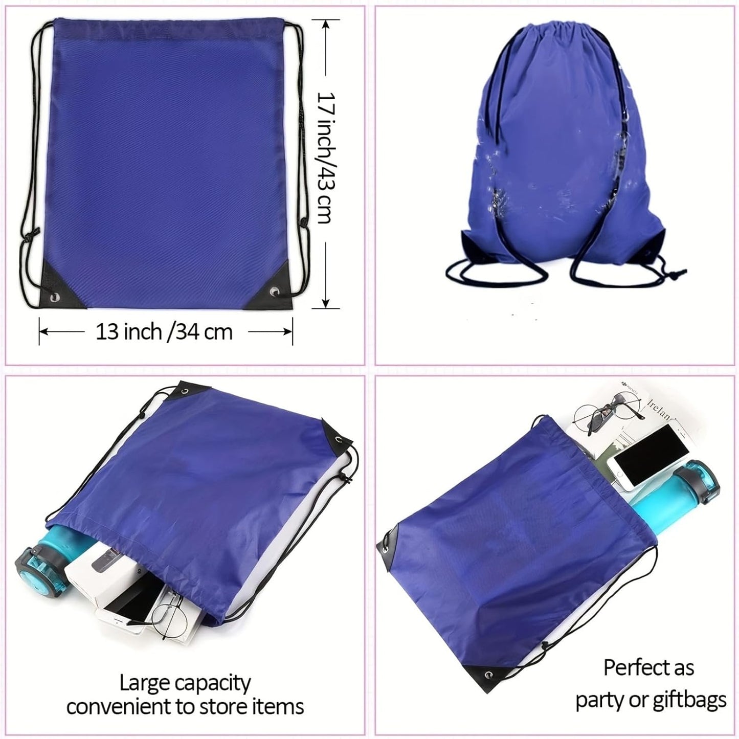 1PC Vibrant Nylon Drawstring Backpack - Good Lightweight and Durable Companion for Outdoor Sport,Travel, Skyblue