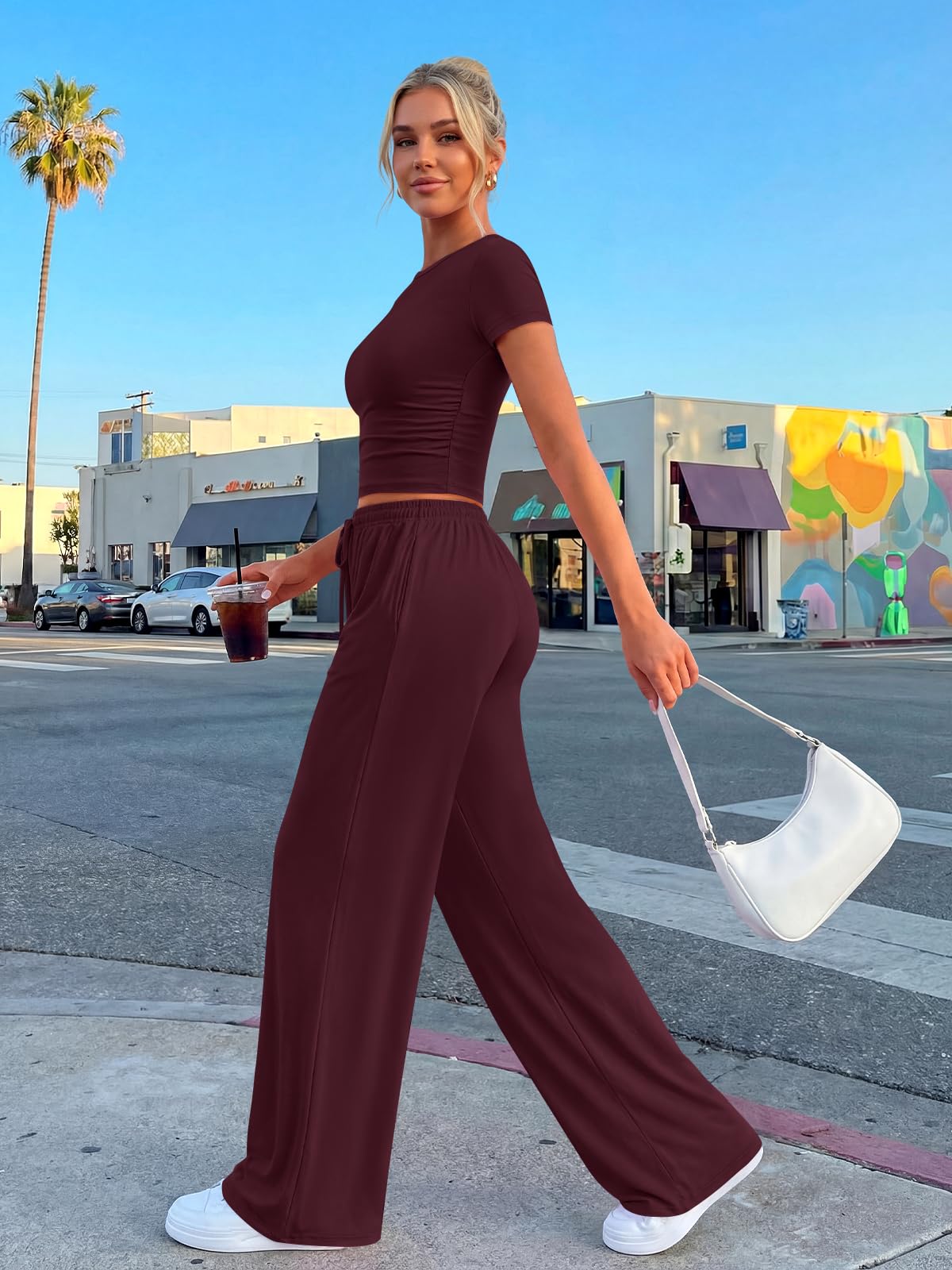 Trendy Queen Womens Petite 2 Two Piece Set 2026 Summer Workout Beach Vacation Cruise Gym Clothes Spring Fashion Lounge Matching School Comfy Airport Travel Outfit Athleisure Clothing