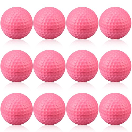 ywmigl 12 Pcs Foam Golf Practice Balls Soft Foam Balls for Golf Practice Realistic Feel and Flight Sport Training for Backyard Training Fun Indoor or Outdoor (Rose red)