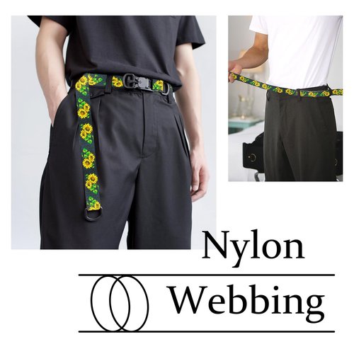 Grosun 1.5 inch Patterned Nylon Webbing Belt Webbing Straps Purse Straps Backpack Straps Nylon Belt for Seatbelt, Bags, Backpacks, Luggage (A, 3.3 Yards)