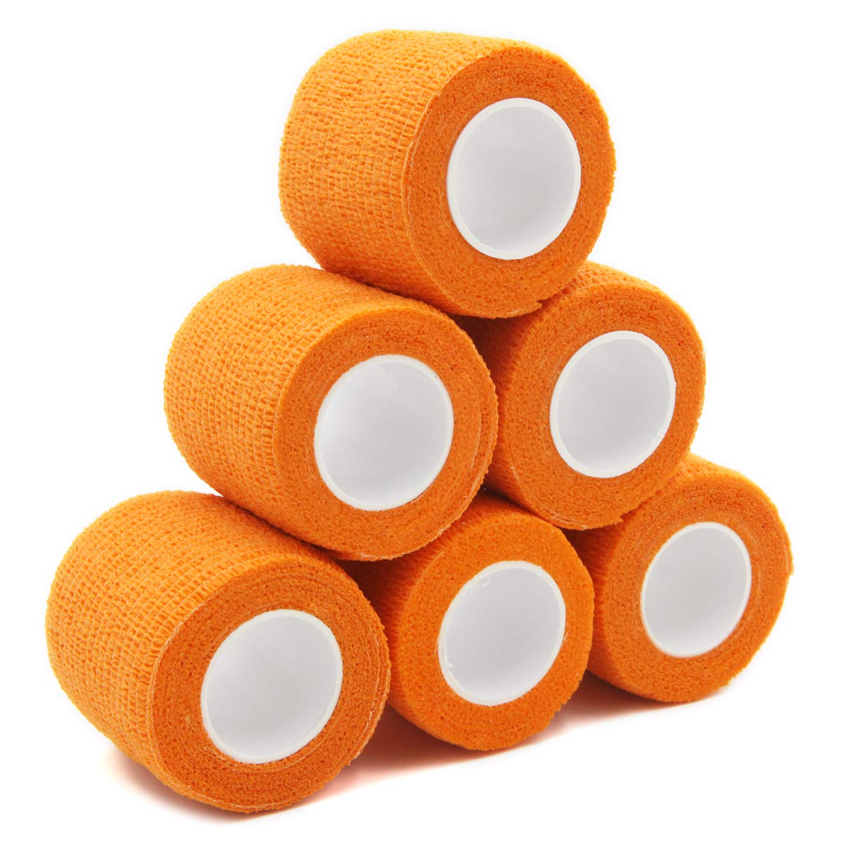 First Aid Bandages Cohesive Wrap Adhesive Self Adherent Tape Colorful (2-Inch, Orange)