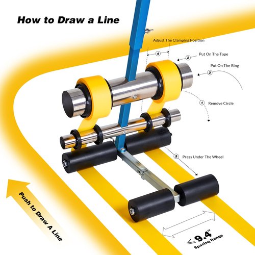 Calcy Ssay Line Striping Machine, with Drawing Circle Kit, Parking Lot Striping Machine for Driveway, Asphalt Or Concrete, Basketball Courts, Pickleball Court, Road Warning