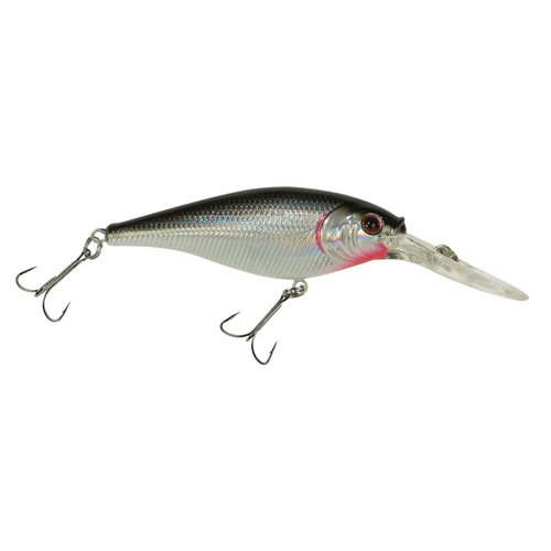 Berkley Flicker Shad Fishing Lure, Black Silver, 1/2 oz, 3 1/2in | 9cm Crankbaits, Size, Profile and Dive Depth Imitates Real Shad, Equipped with Fusion19 Hook