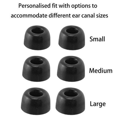 NANLANFAN Memory Foam Eartips Compatible with Denon Perl Pro, Ultimate Comfort, 3 Pairs (S/M/L, Black)