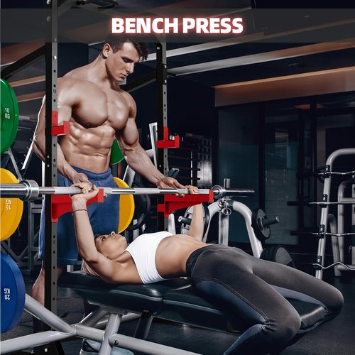 RUNFREELY SR007 2"X2" Squat Half Rack with Multi Grip Pull Up Bar and Plate Storage, 1000LBS Capacity Power Cage for Home Gym Weightlifting and Bench Press