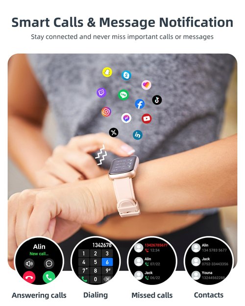 Parsonver Fitness Tracker with Step Counter/Calories/Stopwatch, Health Activity Tracker with Heart Rate Sleep Monitor, IP68 Waterproof Smart Watch 110+ Sport Modes Pedometer Watch for Women, Rose Gold