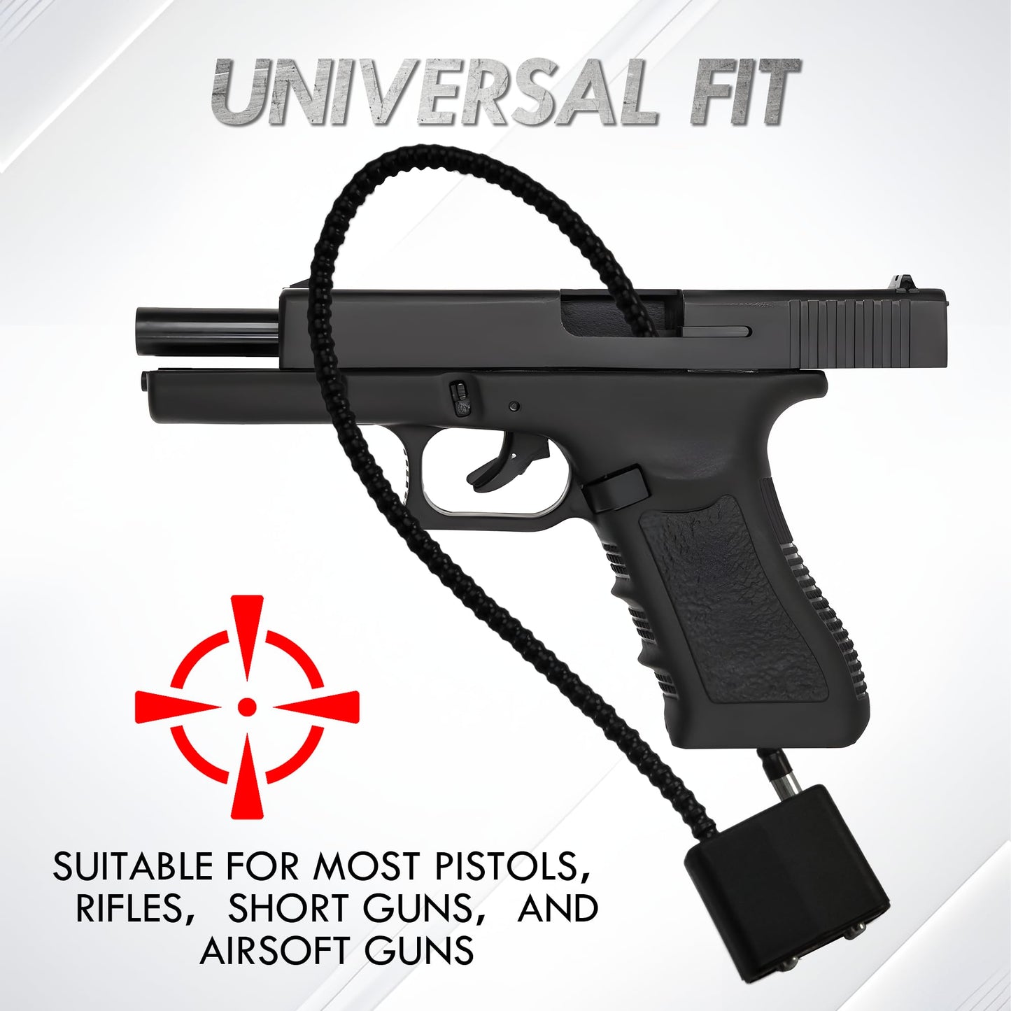 TaShow Gun Locks, 12 Pcs Heavy Duty Steel Gun Lock Cable with Covered Body and Universal Fit, Cable Locks with Keys and Unauthorized Protection for Most Pistols, Rifles, Short Guns, and Airsoft Guns