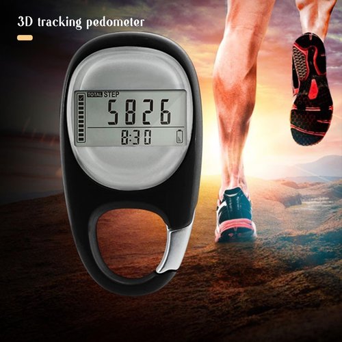 Simple Pedometer for Walking, Accurate Step Tracker with Carabiner, 3D Step Counter for Men Women Kids Seniors (White)