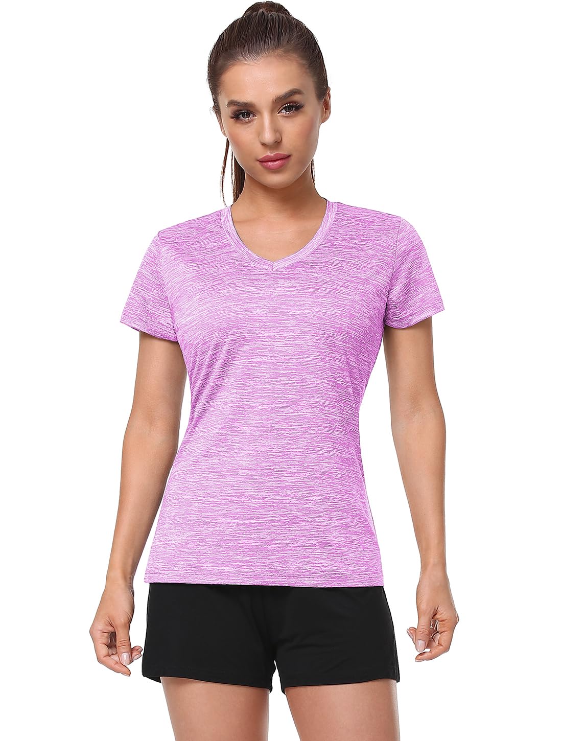 Cosy Pyro Women Short Sleeve V-Neck Athletic T-Shirt Exercise Tees Set 8 S
