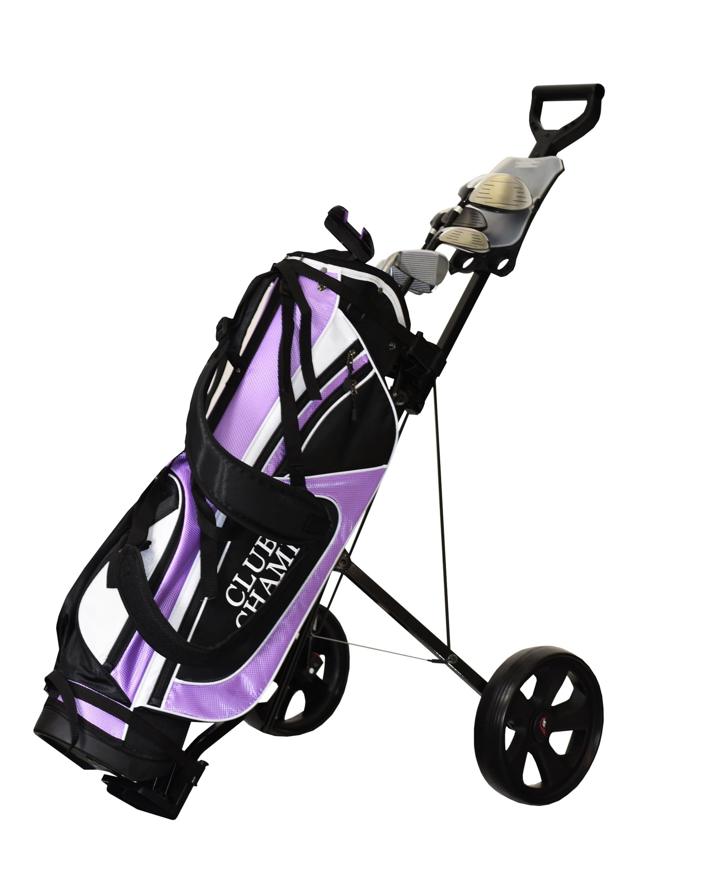 Jef World Of Golf Deluxe Steel Golf Cart, Black