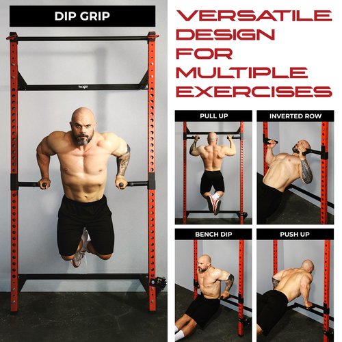 Yes4All 350 LBS Capacity - Dip Bars for 2x2 with 1" Hole Power Cage, Squat Rack Attachments - Narrow and Wide Grip Handles Dip Attachment for Dips, Pull Up, Push-up