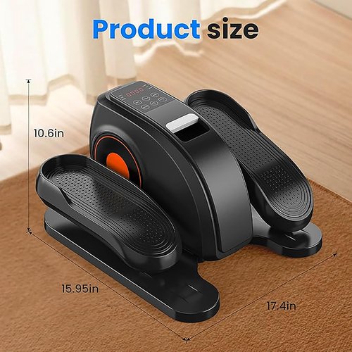 Under Desk Elliptical Machine – Electric Pedal Exerciser with 12 Adjustable Speeds, Quiet & Portable, LED Display, Ideal for Seniors & Adults, Home or Office Use (Black)